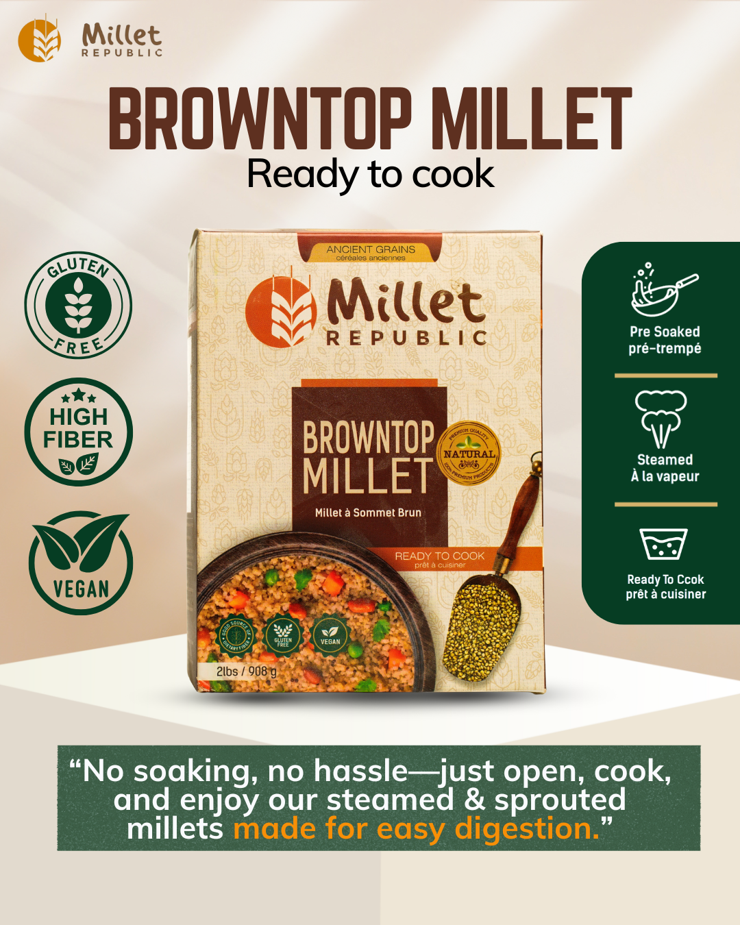 Browntop Millet : 2 lbs