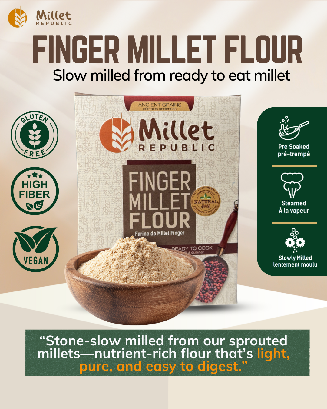 Finger millet flour: 2 lbs